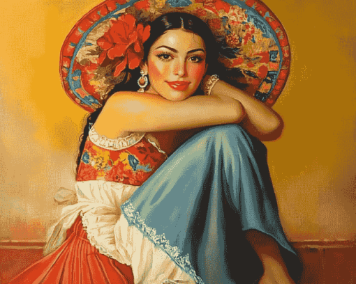 Mexican Women Beauty Diamond Painting