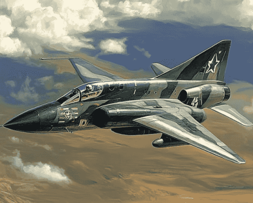 Military McDonnell Douglas F4 Airplane Diamond Painting