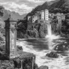 Monochrome Fruttuoso Italy Diamond Painting