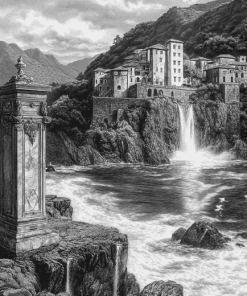 Monochrome Fruttuoso Italy Diamond Painting