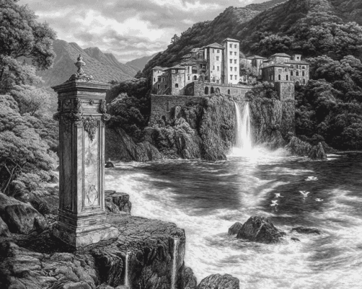 Monochrome Fruttuoso Italy Diamond Painting