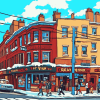 Montreal Bagel Building Animation Diamond Painting