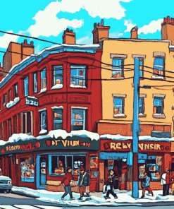 Montreal Bagel Building Animation Diamond Painting