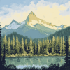 Mount Washington Forest Scene Diamond Painting