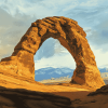 Mountain Landscapes Arch Diamond Painting