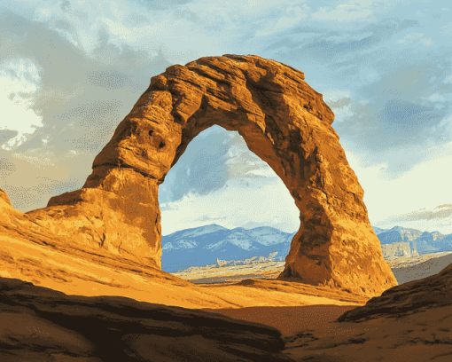 Mountain Landscapes Arch Diamond Painting