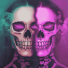 Neon Skeleton Skull Diamond Painting