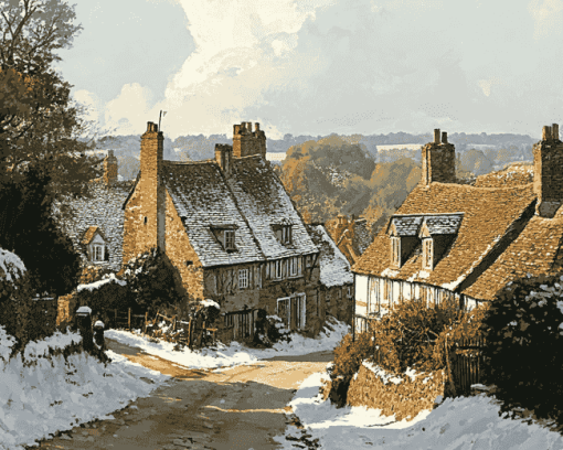 Old England Village Scenes Diamond Painting