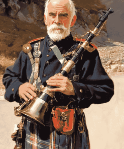 Old Scottish Piper Vintage Diamond Painting