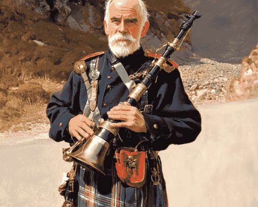 Old Scottish Piper Vintage Diamond Painting