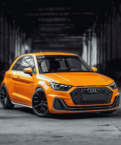 Orange Audi A1 Car Diamond Painting