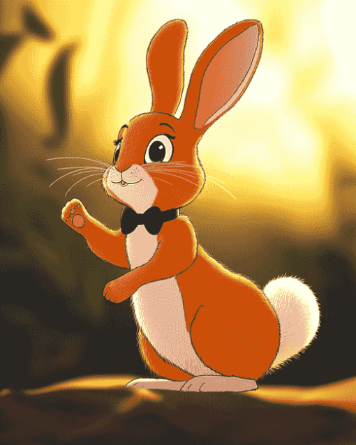 Orange Big Eared Rabbit Diamond Painting