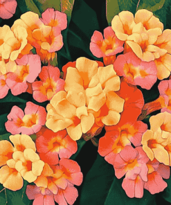 Orange Blossom Lantanas Diamond Painting