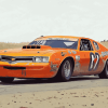 Orange Stock Car Racing Diamond Painting