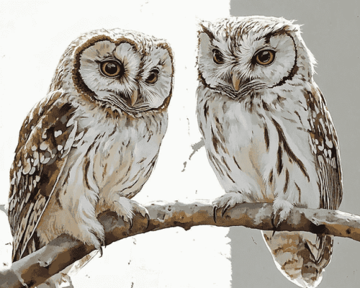 Owl Couple Diamond Painting Birds