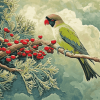 Parrot on Cedar Tree Diamond Painting