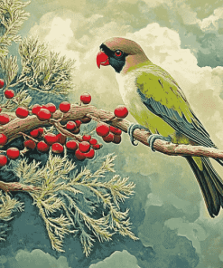 Parrot on Cedar Tree Diamond Painting