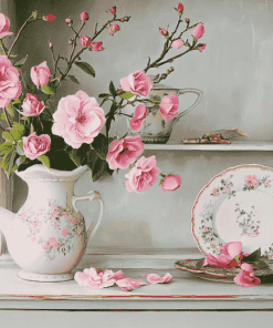 Pink Roses in Cupboard Diamond Painting