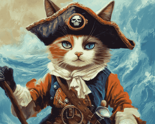 Pirate Cat Adventure Diamond Painting