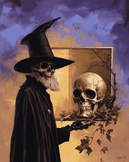 Pratchett Skull Art Diamond Painting