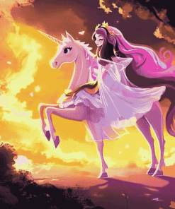 Princess and Unicorn Fantasy Diamond Painting