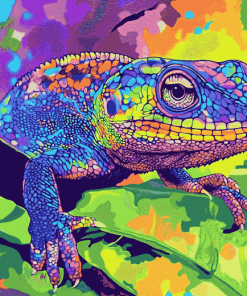 Psychedelic Chameleon Animation Diamond Painting