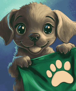 Puppy In My Pocket Cartoon Diamond Painting