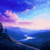 Purple And Blue Sky Diamond Painting