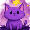 Purple Cartoon Kitties Diamond Painting