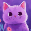 Purple Cat Animation Diamond Painting