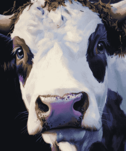 Purple Cow Animal Diamond Painting