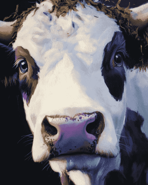 Purple Cow Animal Diamond Painting