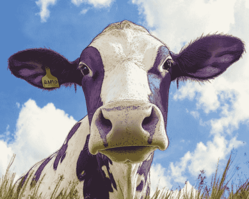 Purple Cow Diamond Painting