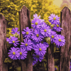 Purple Floral Fence Diamond Painting