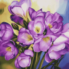 Purple Freesia Floral Diamond Painting