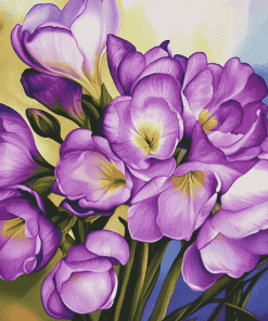 Purple Freesia Floral Diamond Painting