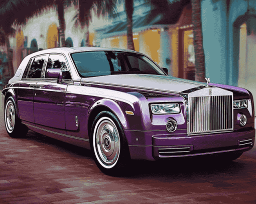 Purple Rolls Royce Luxury Diamond Painting