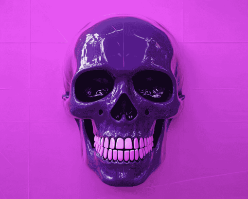 Purple Skull Skeleton Diamond Painting