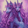 Purple Unicorn Animation Diamond Painting