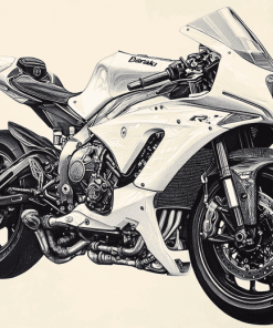 R1 Motorbike Engine Diamond Painting