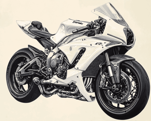 R1 Motorbike Engine Diamond Painting