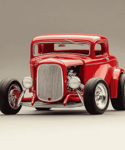 Red 32 Ford Coupe Engine Diamond Painting