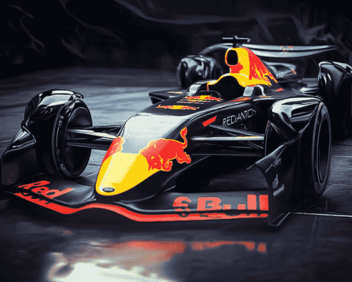 Red Bull Race Cars Diamond Painting