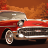 Red Classic Chevy Vintage Diamond Painting