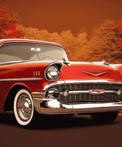 Red Classic Chevy Vintage Diamond Painting