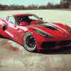 Red Corvette Stingray Diamond Painting