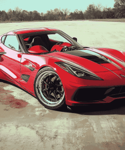 Red Corvette Stingray Diamond Painting