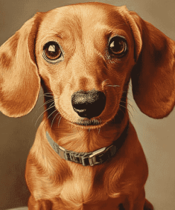 Red Dachshund Puppy Diamond Painting