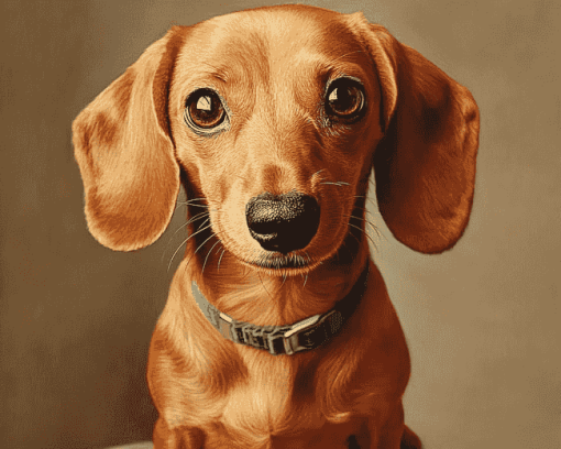 Red Dachshund Puppy Diamond Painting