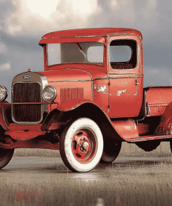 Red Ford Truck Diamond Painting